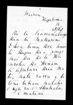 Letter from Paora Onekawa to McLean