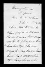 Letter from Te Waata to Wirihana