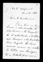 Letter from Te Rangihiroa, Panapa to McLean