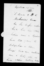 Letter from Tutere Te Matau to McLean