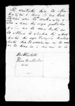 Undated letter from Aperahama Parea (Te Ihupuku) to McLean