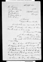 Letter from Hamuera Perohuka to McLean and Governor