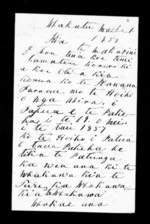 Letter from Kawana Hunia, Noa Te Rauhini & Wiremu Pukapuka