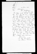 Letter from Haora Taraia to Rataporena (Dr Pollen)
