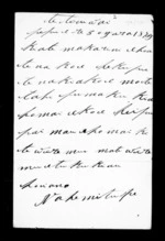 Letter from Hemi Tupe to McLean