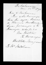 Letter from Matilda Morgan to McLean