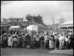 Group welcoming the returning ploughman prisoners to Parihaka Pa