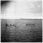 Boats landing cargo at Dog Island