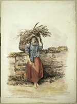 Oliver, Richard Aldworth 1811-1889 :Peasant girl fuel gathering / del R A Oliver R N, 1850