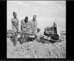 New Zealand soldiers emplacing an anti-tank gun during World War II
