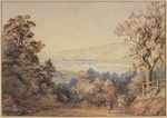 Barraud, Charles Decimus, 1822-1897 :Pukawa Lake from the Te Aute Road, Hawke's Bay. 1862