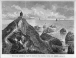 Illustrated New Zealand herald :The Nugget Lighthouse, near the mouth of the Molyneux River, New Zealand. [Between 1880 and 1883?]