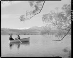 Trout fishing at Lake Alexandrina, Canterbury - Photograph taken by K V Bigwood