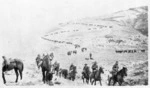 Mounted New Zealand World War 1 troops in Palestine, moving towards the Jordan River