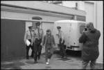 Dean Wickliffe being lead away by police after being convicted of murder
