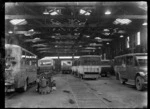 New Zealand Railways buses in the Bus Shop at Petone Railway Workshops, 1928