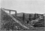 Wingatui Viaduct under construction, on the Otago Central Railway Line