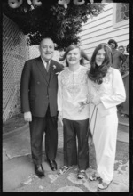 Robert Muldoon, Kevin Williams and Barbara Williams (nee Muldoon) at wedding at St Michael and All Angels Church, Kelburn.