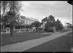 View of the main street in Pahiatua, showing the Club Hotel, 1929.