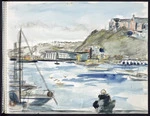 Eiby, George Allison, 1918-1992 :[Oriental Bay, the Freyberg Pool and St Gerard's Monastery from Herd Street. 1968]