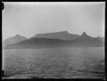 Cape Town seen from onboard a troopship showing Bantry Bay, Clifton, and Camps Bay with Table Mountain and Lion's Head in the background