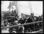 Soliders on deck of troopship