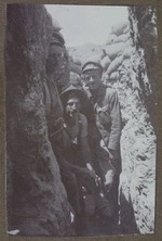New Zealand World War 1 soldiers in a trench 15 yards from the Turkish trenches in Gallipoli
