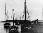 Trading vessels moored at Bluff
