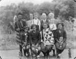 Young Maori visitors to the Centennial Exhibition in 1940, with their teacher Miss I D Paulger
