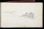 Mantell, Walter Baldock Durrant, 1820-1895 :[Rock outcrop in the hills above Lyttelton Harbour] Sept 14. [1848]