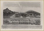 Liardet, Wilbraham Frederick Evelyn, 1799-1878 :[View from the South West near the Tuamarina Hotel, of the hill on which the Wairau Massacre occurred, June 17th 1848 [i.e.1843], with the Monument erected to commemorate the sad event...March 9th 1866 ... [1866?]
