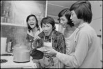 Newly arrived Vietnamese refugees cooking a Vietnamese meal, Naenae - Photograph taken by Ian Mackley