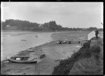 View of the Waikouaiti River near Karitane, circa 1925.