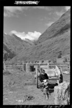 James K Baxter scriptwriting at the Aspinall family homestead at Mount Aspring Station, Otago - Photograph taken by Barry Woods