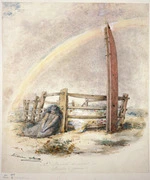 Strutt, William, 1825-1915 :The Maori widow - Rawiri's grave. [1855]