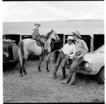 Spectators attending a rodeo at Carterton, 1974.