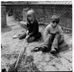 Children at a fair at Matauranga School, Aro Valley, Wellington