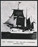 Green, A G :Photograph and negative of the Amokura, New Zealand Government training ship