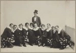 Studio group portrait of theatre performers in costume