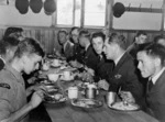 Air Commodore G T Jarman having lunch with Air Training Corps cadets at the Royal New Zealand Air Force station, Milson