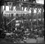 Sir Joseph Ward laying the foundation stone of Dunedin Railway Station