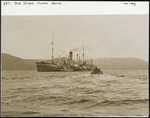Creator unknown : Photograph of the whaling factory ship Sir James Clark Ross, Paterson Inlet, Stewart Island