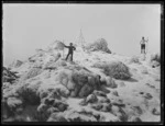 Mountaineers at summit of Mt Egmont (Mt Taranaki)