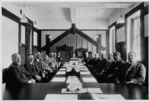 Creator unknown :Photograph of the Native Affairs Committee in the Maori Affairs Committee Room, Parliament, Wellington