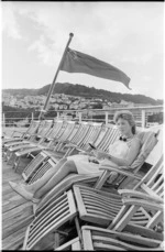 Crew member Bronwyn Clark aboard the cruise ship Mikhail Lermontov - Photograph taken by John Nicholson