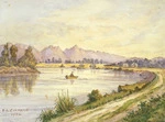 Chapman, Ernest Arthur, 1847-1930? :Clutha River, Otago, N.Z., near Kaitangata 1924