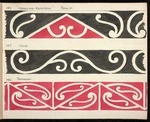 Godber, Albert Percy, 1876-1949 :[Drawings of Maori rafter patterns] 144. Uenuku-Mai-Rarotonga. Roto-iti; 145. Mokai; 146. Taumarunui. [1942].