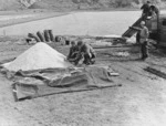 Checking a salt pile at Lake Grassmere