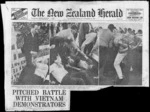 New Zealand herald :Pitched battle with Vietnam demonstrators. Auckland, Monday October 30, 1967 [Masthead and three photographs].