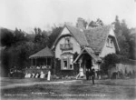 Radcliffe, Frederick George, 1863-1923 :Photograph of afternoon tea at Huia Lodge, Cornwall Park, Auckland